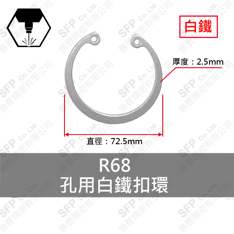 白鐵C型扣環(孔用) R68