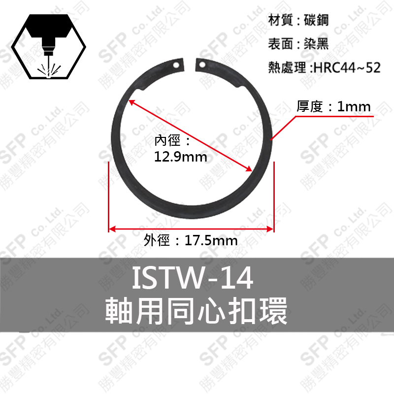 同心C型扣環(軸用) IS-14