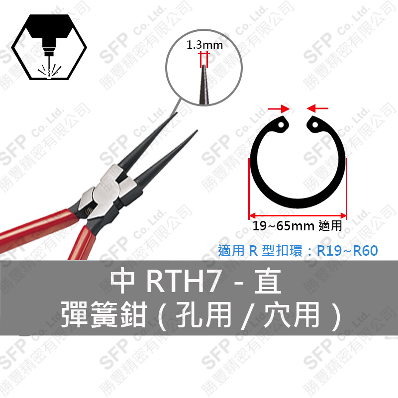 彈簧鉗 (孔用) R19-R60用 【直型】RTH7