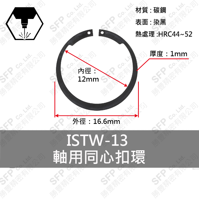 同心C型扣環(軸用) IS-13